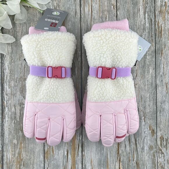Girls Swiss Tech Plush Winter Snow Ski Gloves 2-Pack Size L/XL - Picture 1 of 6